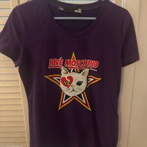 Love Moschino T-Shirt, Purple, Size 10 US (Runs Small)